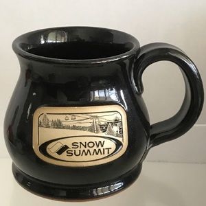 Sunset Hill Stoneware Glazed Black Snow Summit Coffee Mug